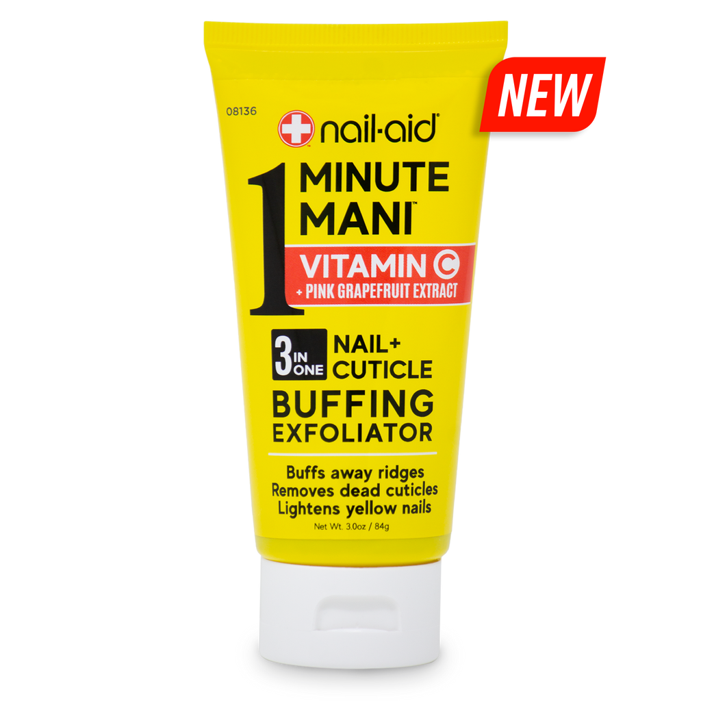 1 Minute Mani - Vitamin C + Pink Grapefruit Extract - 3-In-1 Nail + Cuticle Buffing Exfoliator